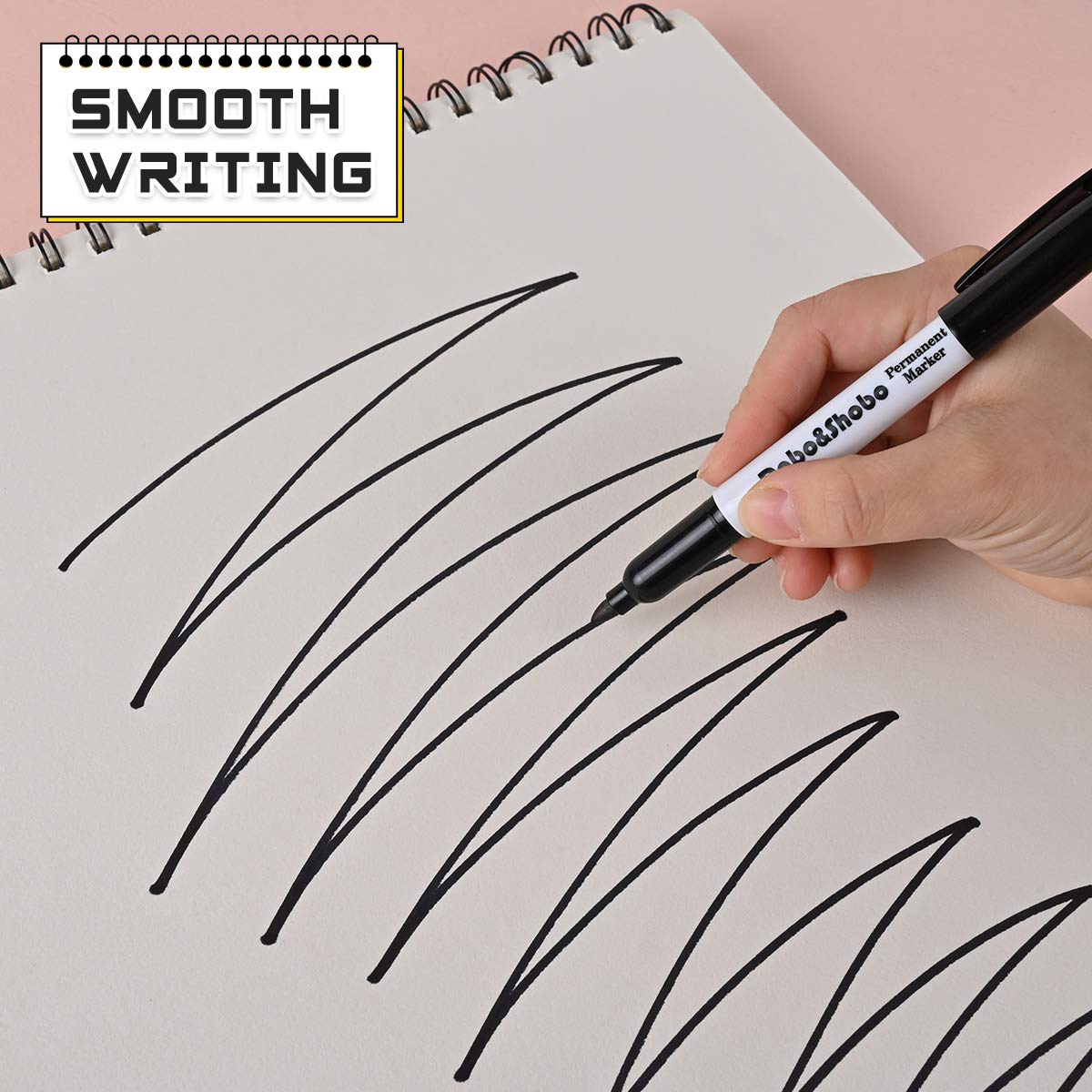 60 Pack Black Permanent Markers