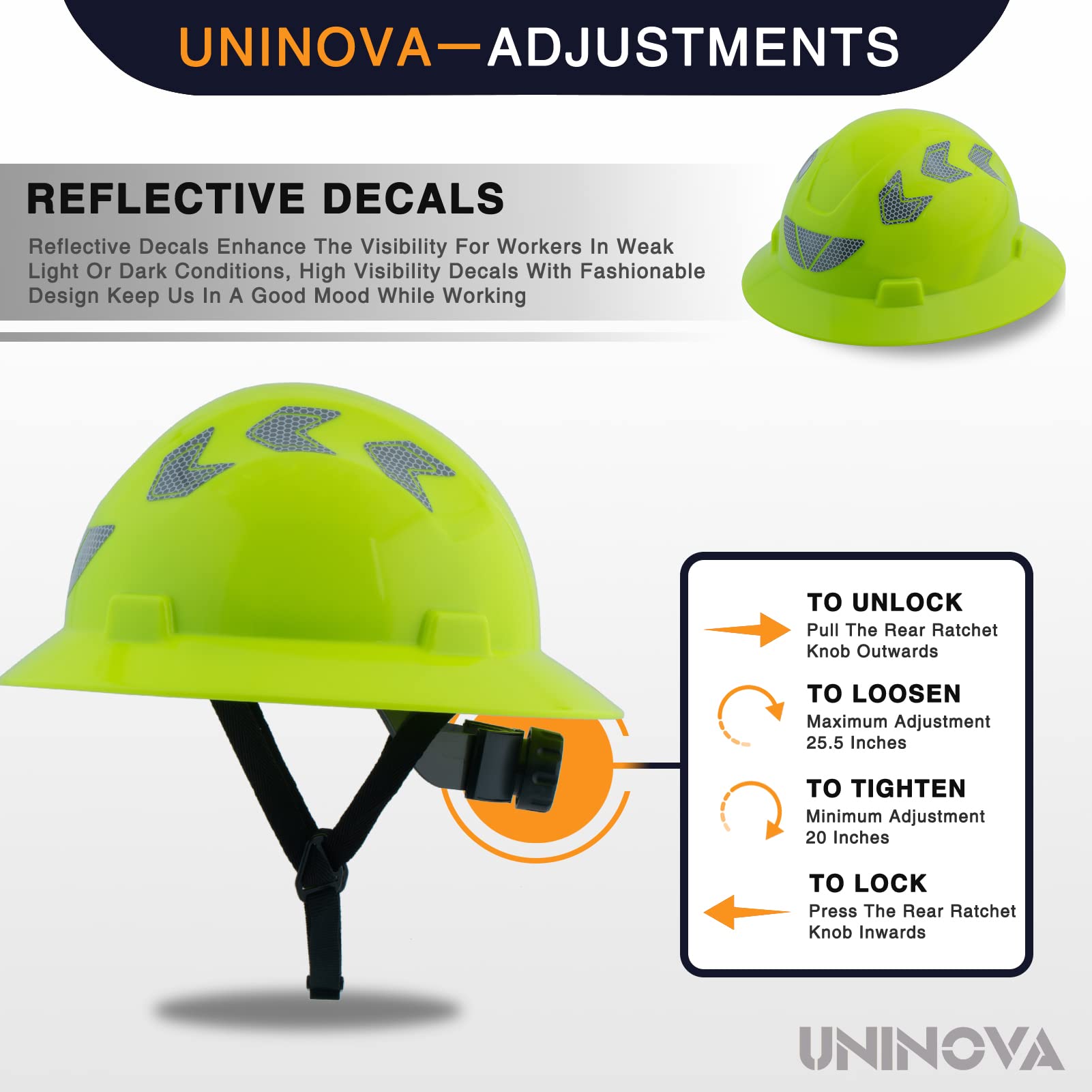 [1 PC] Full Brim Hard Hat, Electrical Class E,ANSI Z89.1 Approved OSHA Safety Helmet