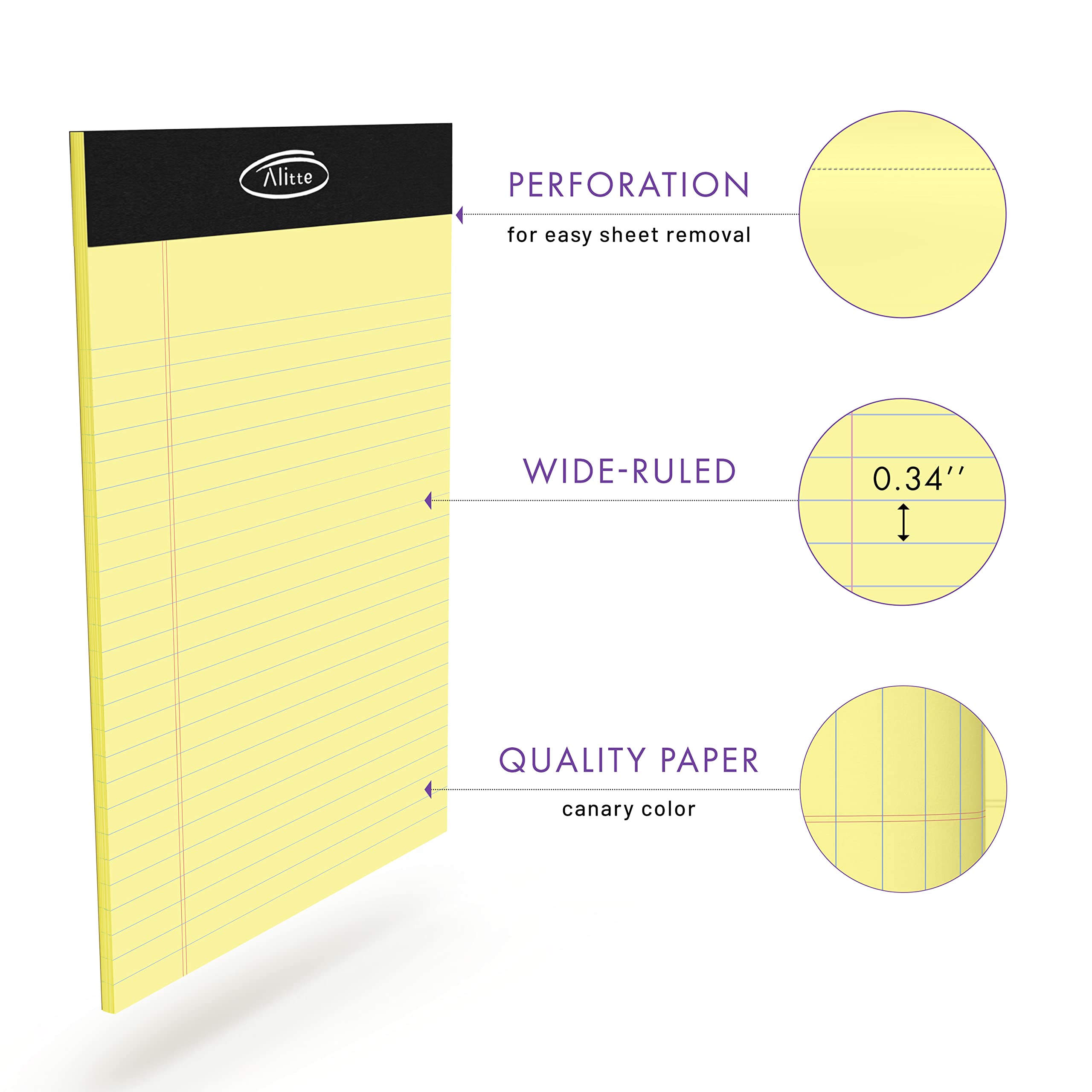 Yellow Legal Notepads 8.5 x 11 (Pack of 3 & 12)