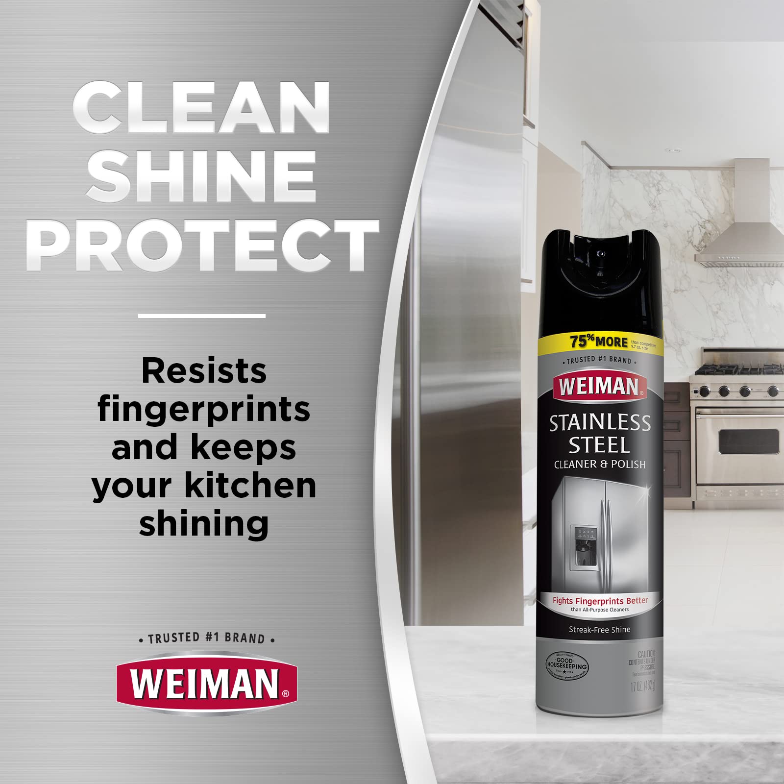 Weiman Stainless Steel Cleaner & Polish Streak-Free Shine 2 Pack