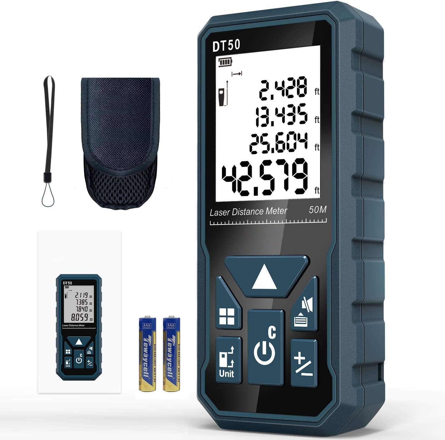 Laser Measure 165ft DT50 Laser Distance Meter 50M