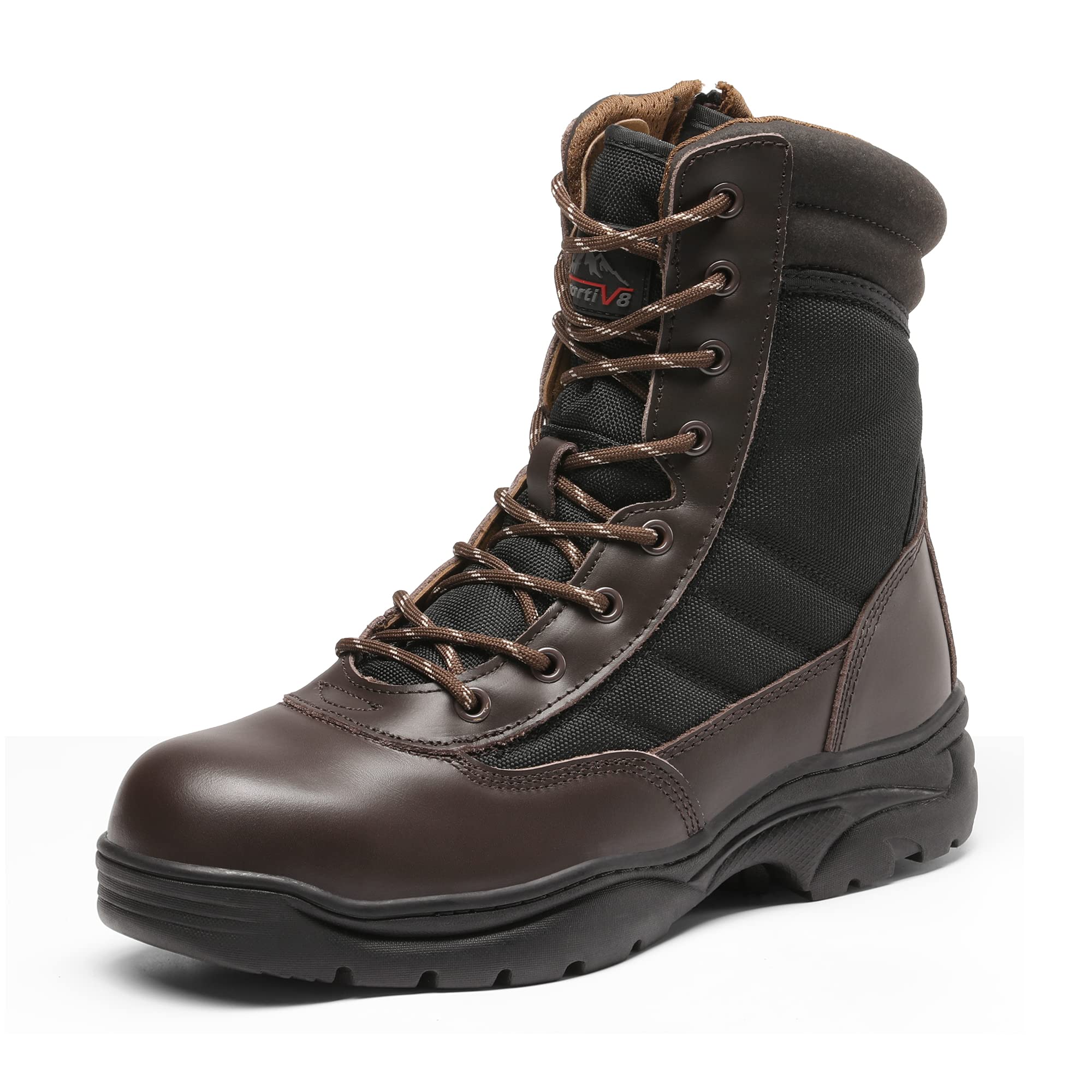 [1 Pair] Safety Industrial & Construction Steel Toe Work Boots, Slip Resistant ASTM F2413-18