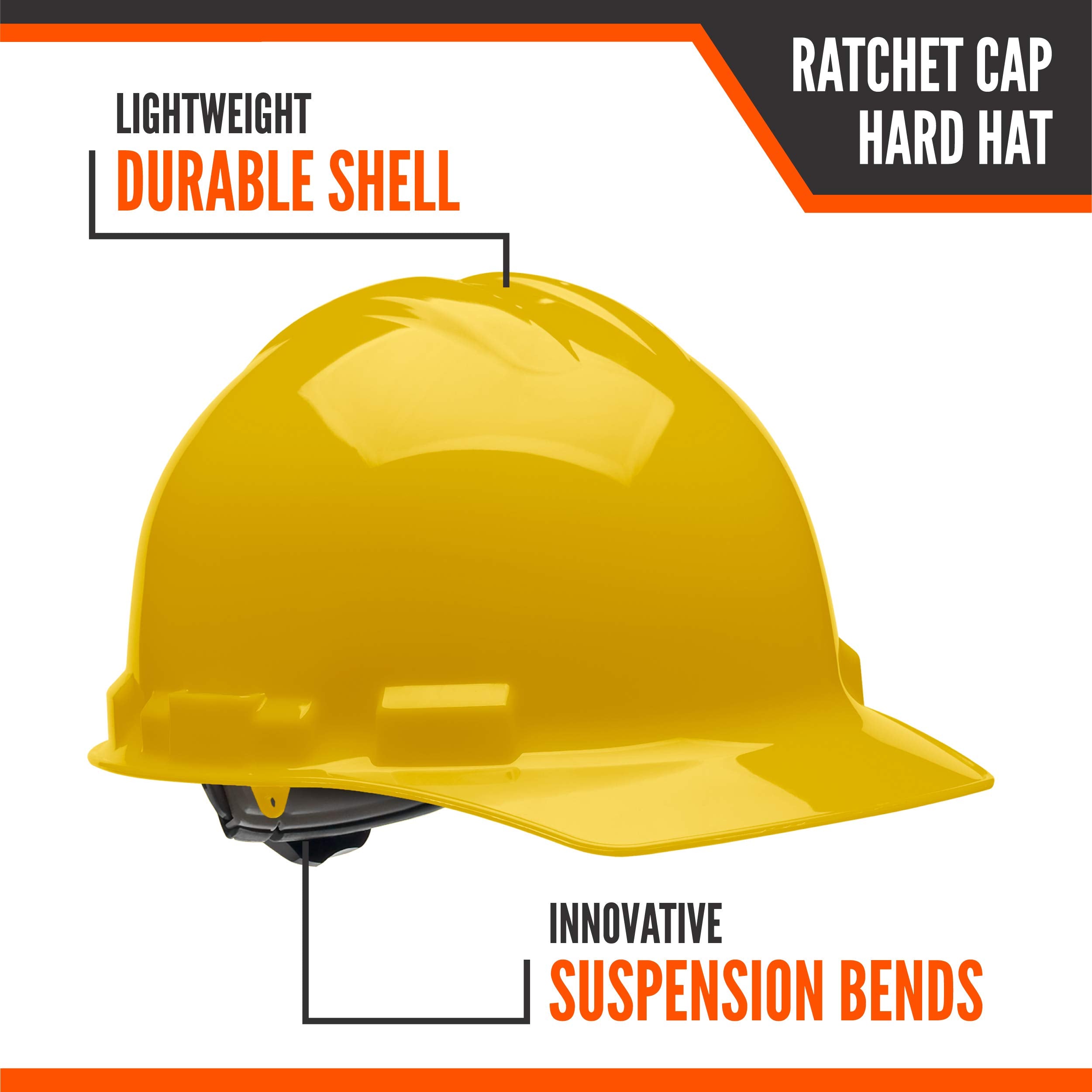 [1 / 2 / 20 PCS] Construction Hard Hat for Safety, Ratchet Cap Style, OSHA/ANSI Compliant