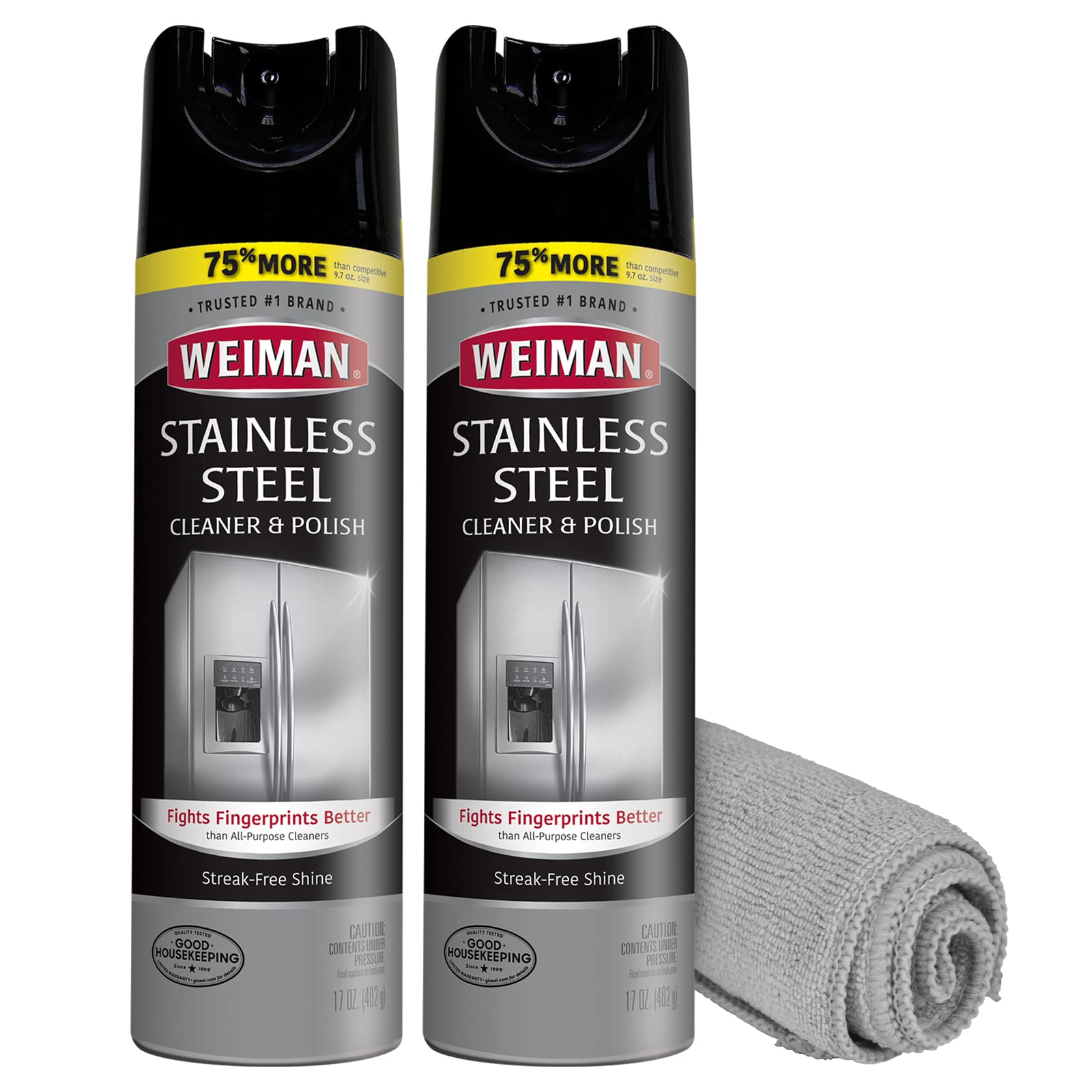 Weiman Stainless Steel Cleaner & Polish Streak-Free Shine 2 Pack