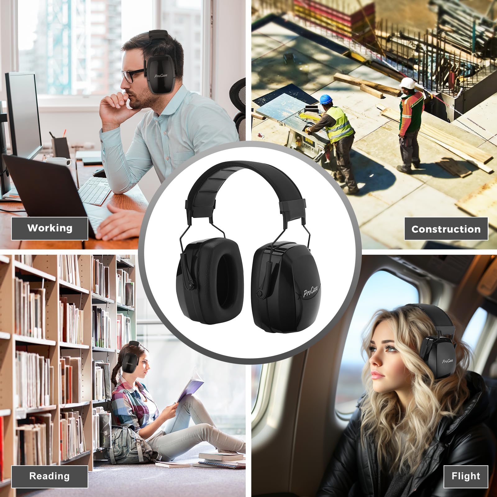 [1 PC] NRR 35dB Noise Cancelling Ear Protection Headphones