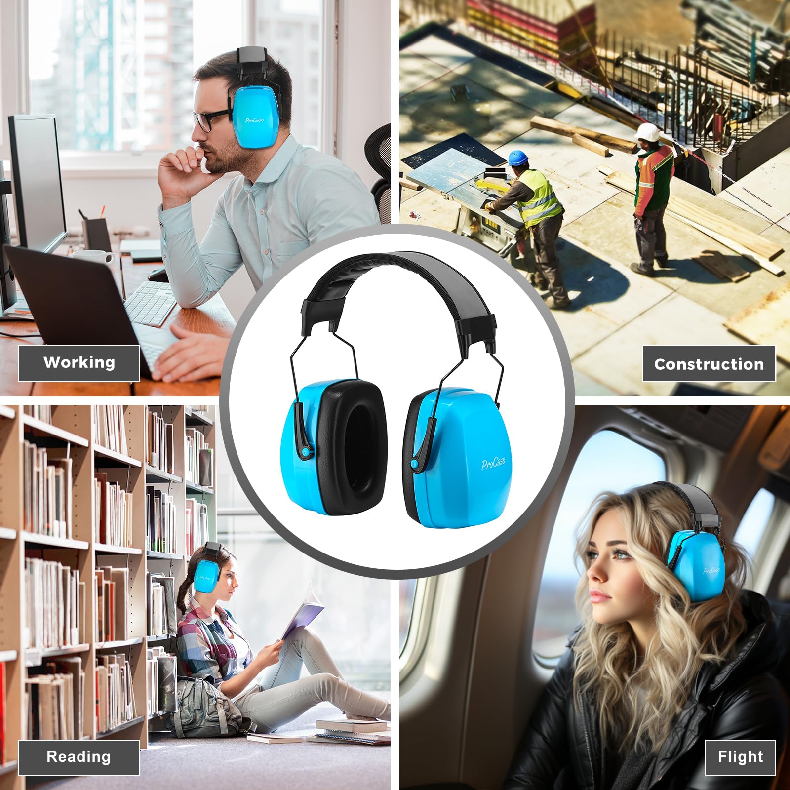 [1 PC] NRR 35dB Noise Cancelling Ear Protection Headphones