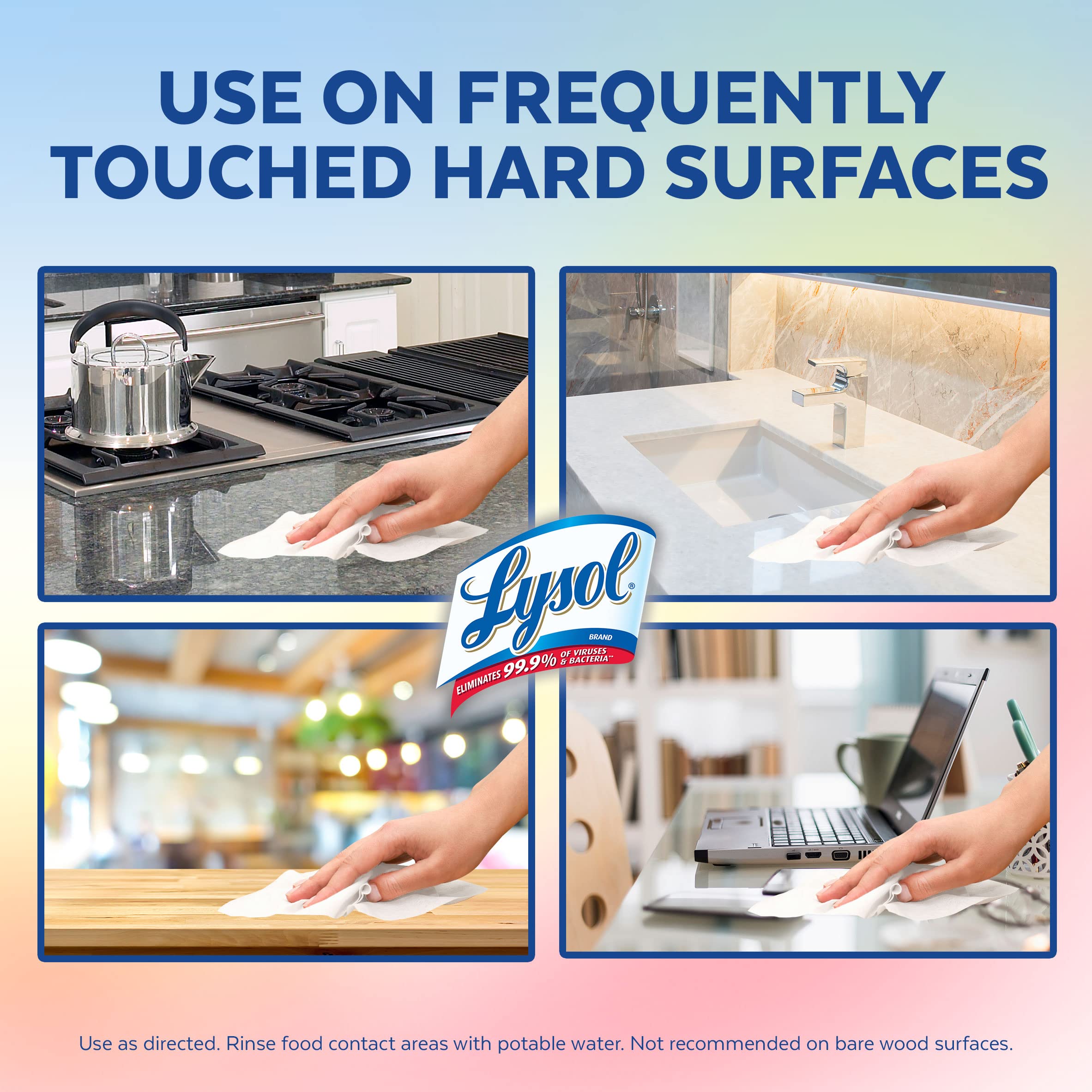 [4 Pack] Lysol Disinfectant Wipes Bundle, 80 Count per Container